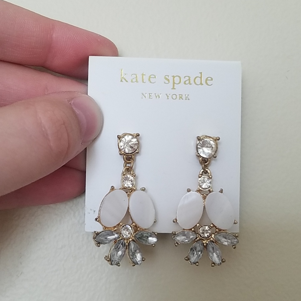 Kate Spade gold and crystal chandelier earrings